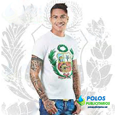 camiseta-escudo-peruano-cuello-redondo-manga corta-blanco